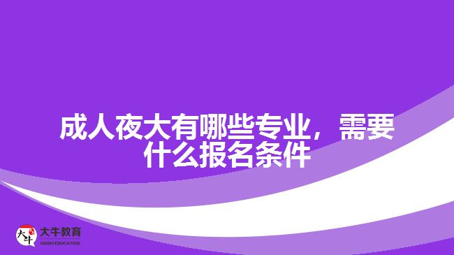 成人夜大有哪些專業(yè)，需要什么報(bào)名條件