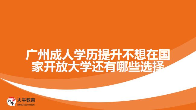 廣州成人學(xué)歷提升不想在國家開放大學(xué)還有哪些選擇