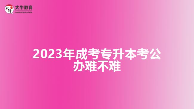 2023年成考專升本考公辦難不難