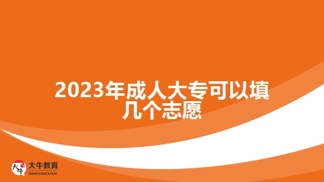 2023年成人大?？梢蕴顜讉€志愿