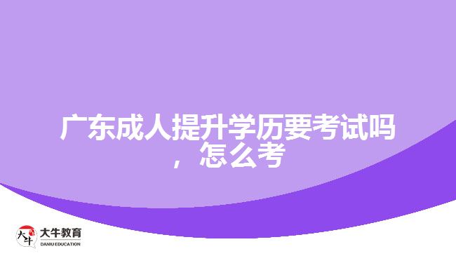 廣東成人提升學(xué)歷要考試嗎，怎么考