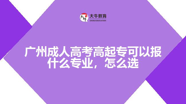 廣州成人高考高起專可以報什么專業(yè)，怎么選