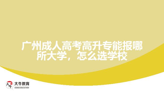 廣州成人高考高升專能報哪所大學