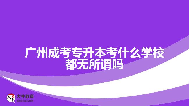 廣州成考專升本考什么學(xué)校都無所謂嗎