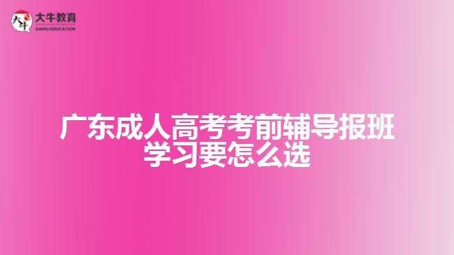 成人高考考前輔導報班學習要怎么選