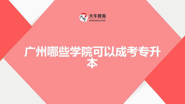 廣州哪些學(xué)院可以成考專升本