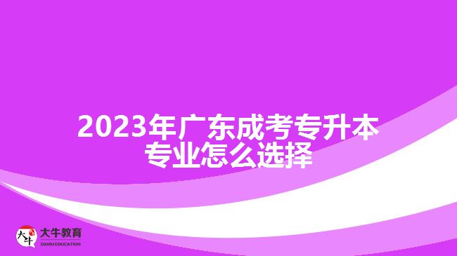 2023年廣東成考專升本專業(yè)怎么選擇