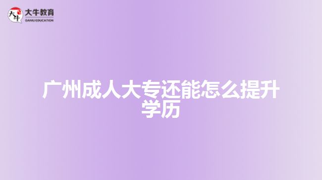 廣州成人大專還能怎么提升學歷