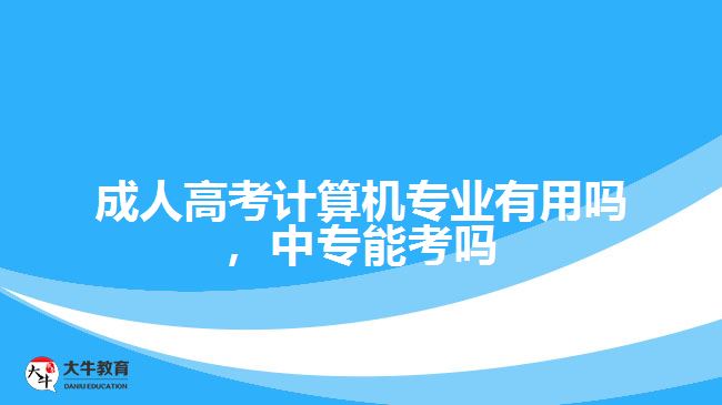 成考計算機專業(yè)有用嗎，中專能考嗎