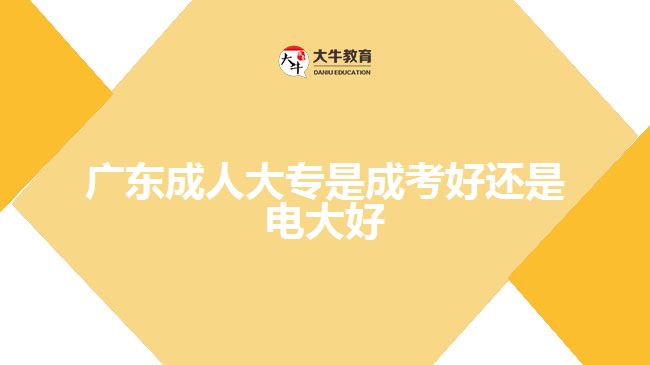 廣東成人大專(zhuān)是成考好還是電大好