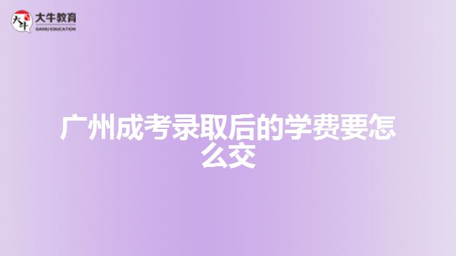 廣州成考錄取后的學(xué)費要怎么交