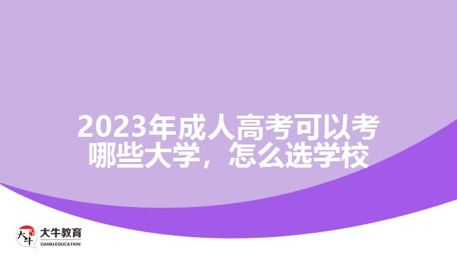 2023年成人高考可以考哪些大學(xué)