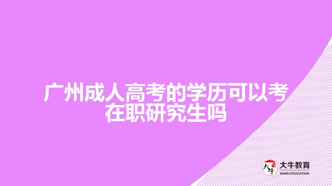 廣州成人高考的學歷可以考在職研究生嗎