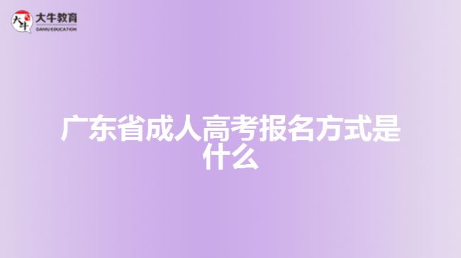 廣東省成人高考報(bào)名方式是什么