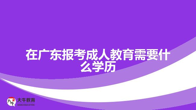 在廣東報考成人教育需要什么學(xué)歷