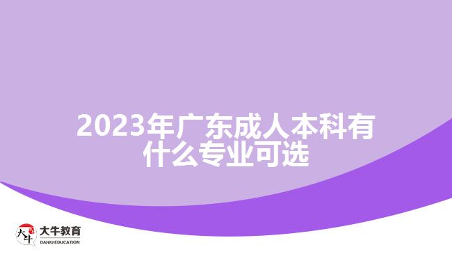 2023年廣東成人本科有什么專業(yè)可選