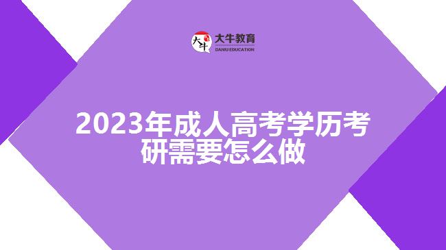 2023年成人高考學(xué)歷考研需要怎么做