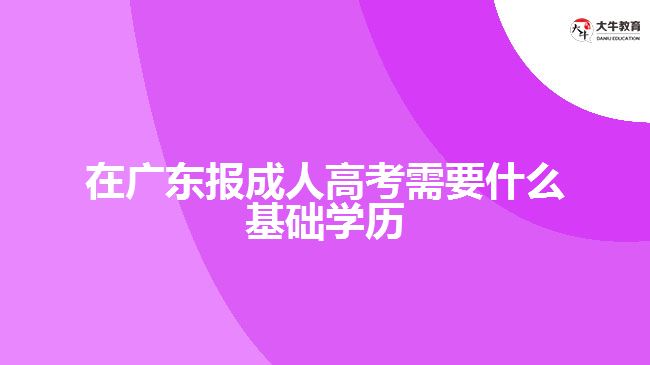 在廣東報成人高考需要什么基礎學歷