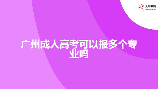 廣州成人高考可以報多個專業(yè)嗎