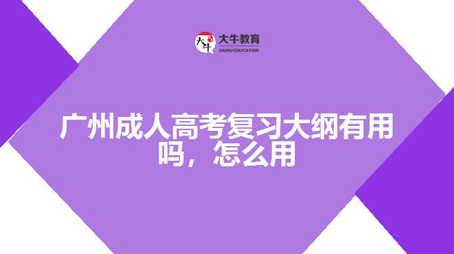 廣州成人高考復(fù)習(xí)大綱有用嗎怎么用