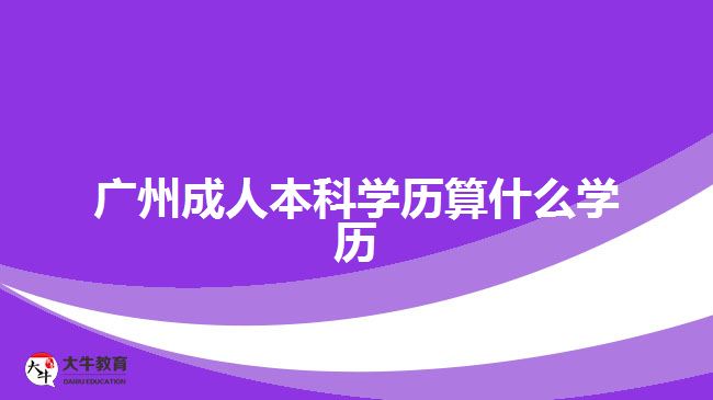 廣州成人本科學(xué)歷算什么學(xué)歷