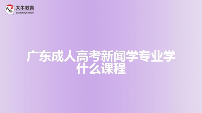 廣東成人高考新聞學(xué)專業(yè)學(xué)什么課程