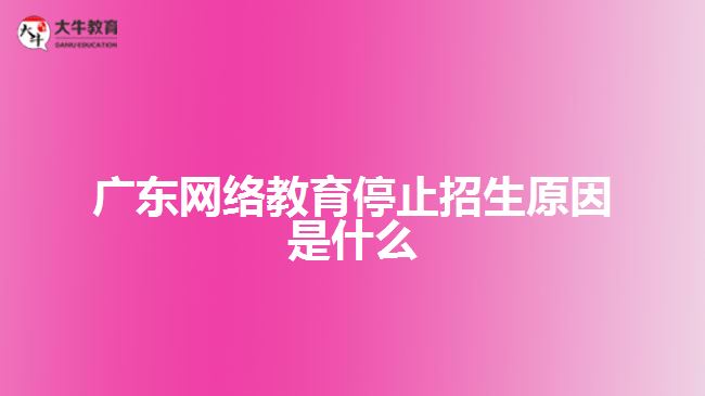 廣東網(wǎng)絡教育停止招生原因是什么