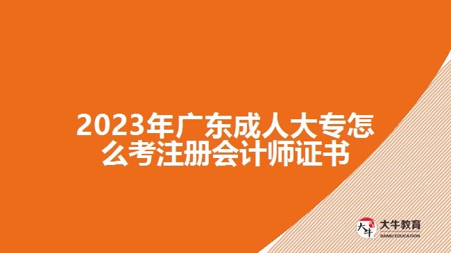 2023年廣東成人大專怎么考注冊會(huì)計(jì)師證書