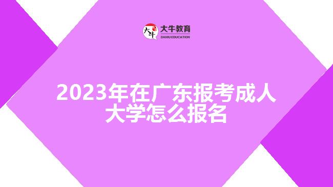 2023年在廣東報(bào)考成人大學(xué)怎么報(bào)名