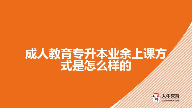 成人教育專升本業(yè)余上課方式