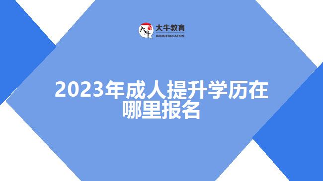 2023年成人提升學(xué)歷在哪里報(bào)名