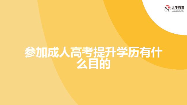 參加成人高考提升學(xué)歷有什么目的