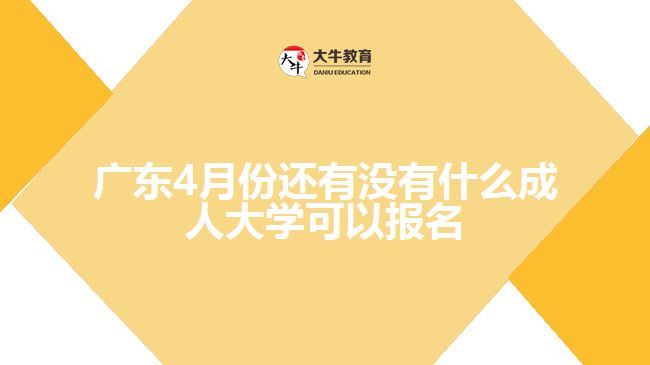 廣東4月份還有沒有什么成人大學可以報名