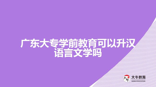 廣東大專學(xué)前教育可以升漢語言文學(xué)嗎