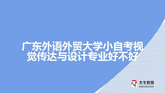 廣東外語外貿(mào)大學小自考視覺傳達與設計專業(yè)好不好