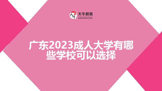 廣東2023成人大學(xué)有哪些學(xué)校可以選擇