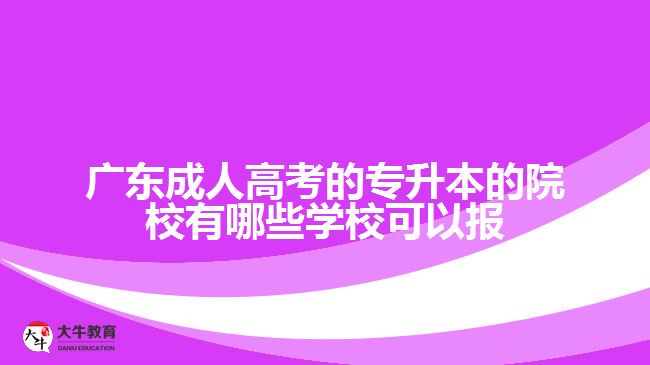 廣東成人高考的專升本的院校有哪些學(xué)?？梢詧?bào)