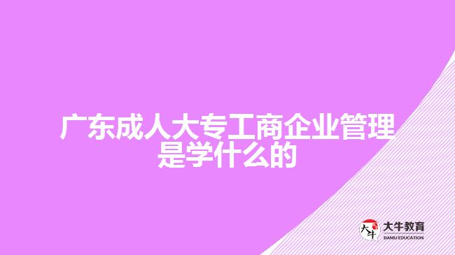 廣東成人大專工商企業(yè)管理是學(xué)什么的