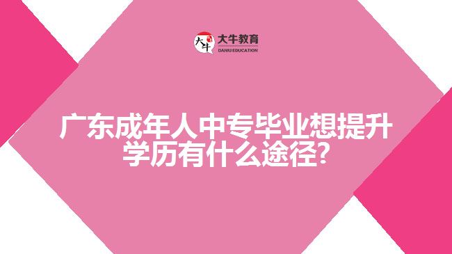 廣東成年人中專畢業(yè)想提升學(xué)歷有什么途徑?