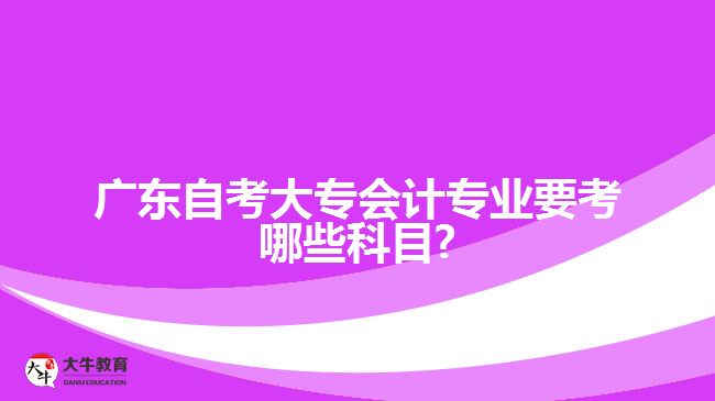 廣東自考大專會(huì)計(jì)專業(yè)要考哪些科目?