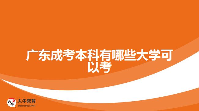 廣東成考本科有哪些大學(xué)可以考