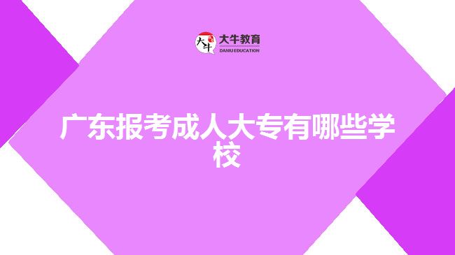 廣東報(bào)考成人大專有哪些學(xué)校