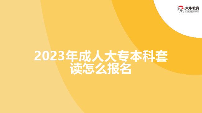 2023年成人大專本科套讀怎么報名