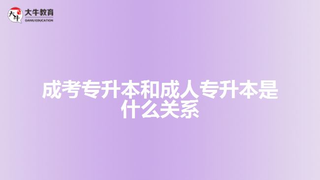 成考專升本和成人專升本是什么關(guān)系