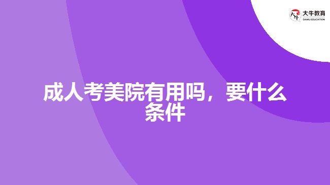 成人考美院有用嗎，要什么條件