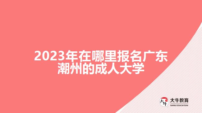 2023年在哪里報名廣東潮州的成人大學