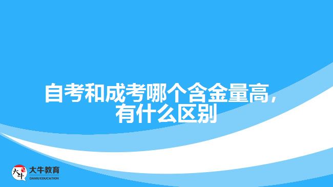 自考和成考哪個含金量高，有什么區(qū)別