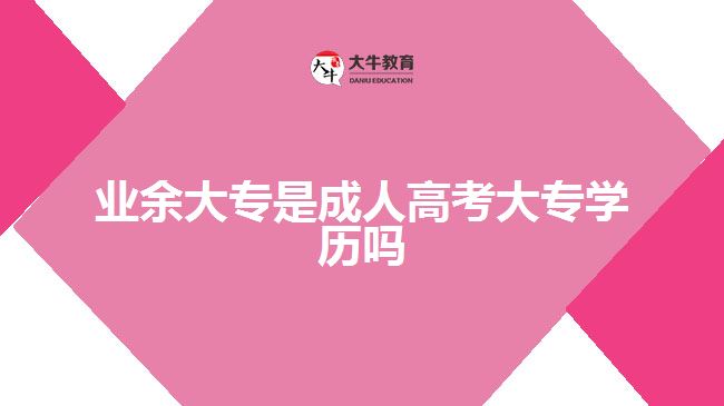 業(yè)余大專是成人高考大專學(xué)歷嗎