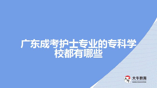 廣東成考護(hù)士專業(yè)的專科學(xué)校都有哪些