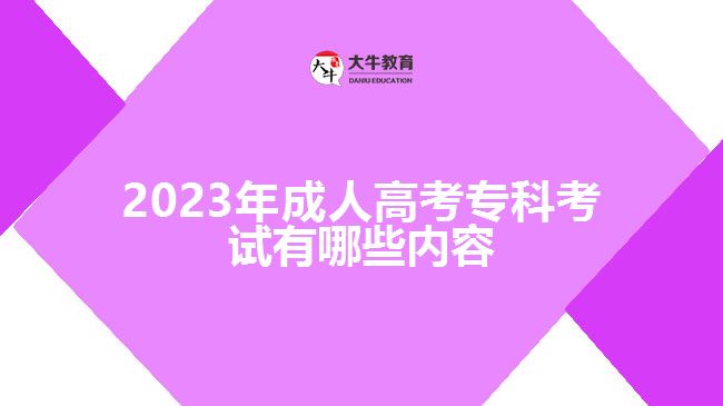 2023年成人高考?？瓶荚囉心男﹥?nèi)容